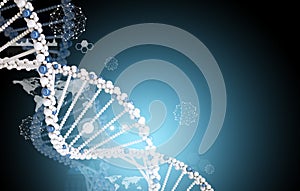 DNA molecule with world map