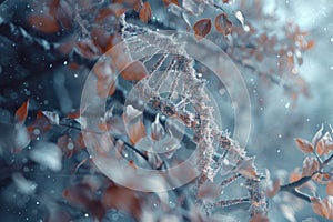 DNA molecules on medical beatiful backdrop