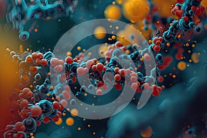 DNA molecules on medical beatiful backdrop