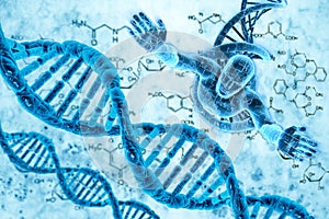 DNA molecules and men photo