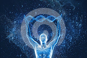 DNA molecules and men photo
