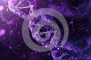 Dna Molecules On A Purple Background