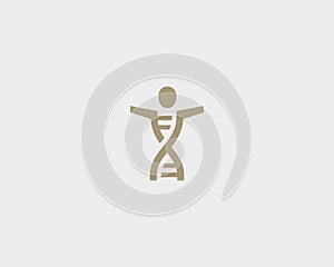 DNA people vector logo design. Medicine person icon symbol. Man science tech logotype.