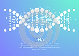 DNA Poster of Blue Color, Vector Illustration