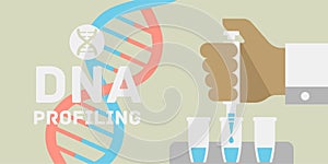 DNA profiling vector banner illustration