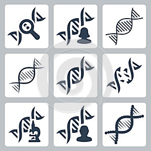 DNA related icons set