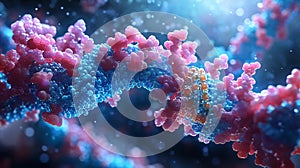 Dna replication machinery with helicase, primase, and polymerase at the replication fork