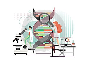 Dna science lab, vector flat style design illustration