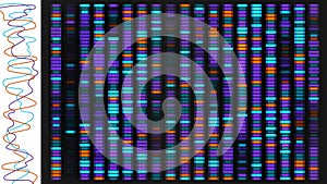Dna sequence map vector bg. Genetic data visualization with chart for medical pattern analysis. Science graph texture
