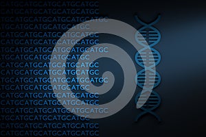 DNA sequencing in dark blue colors