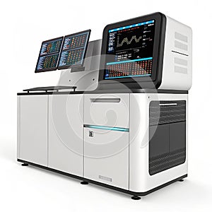 DNA sequencing machine displaying genetic data