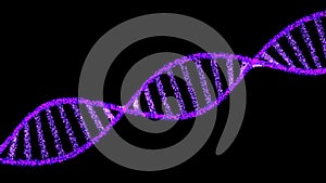 DNA spiral on black background. Diagram of DNA strand. Abstract science background with DNA strand