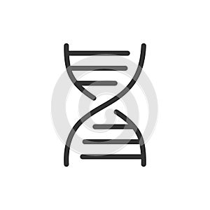 DNA spiral molecule line vector icon isolated on white