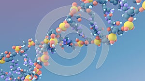 DNA spiral molecule stylized model 3D render