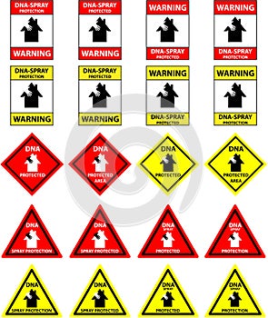 DNA spray protection signs - vector