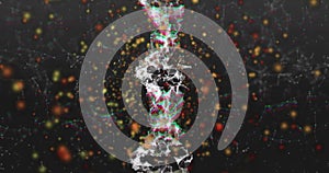 DNA strand and binary coding, scientific data processing image