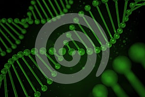 DNA strand on black background