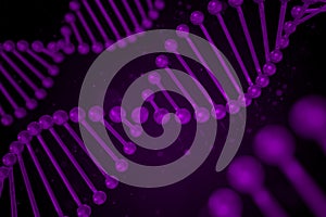 DNA strand on black background