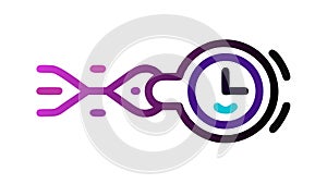 DNA Strand Clock Biological Time Vector, vector design Generative AI