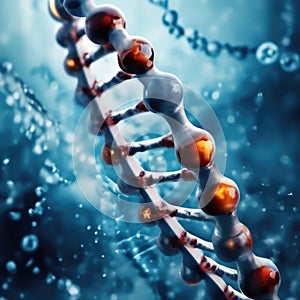 The DNA strand is depicted with multi-colored bubbles attached to it photo