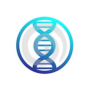 Dna strand icon in circle