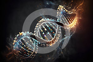 DNA strand image. Medicine and health concept. Genetic and hereditary value. Medical Investigation. Image generated by Ai.