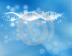 DNA strand scientific vector background.