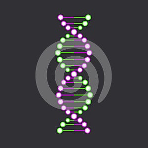 DNA strand symbol. Isolated on black background