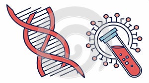 DNA strands and lab tools, science and biotechnology vector design Generative AI