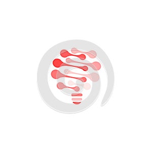 DNA structure, genetic research solutions, science lab, unusual abstract symbol in the form of a lit light bulb. Vector