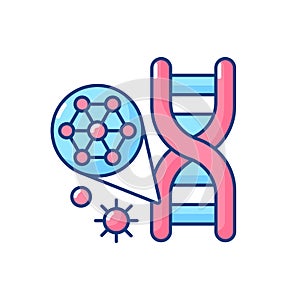 DNA structure RGB color icon