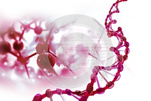 DNA structure on scientific background