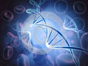 Dna structure on scientific background