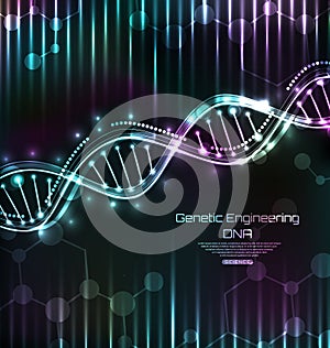 DNA Structure, Spiral, Science Template, Medical Background