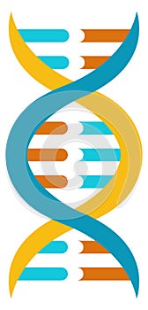 Dna symbol. Chromosome spiral icon. Genome sign