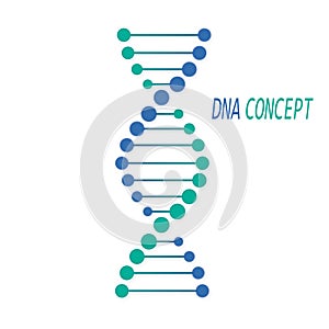 DNA symbol, sign. Deoxyribonucleic acid concept. Vector illustration
