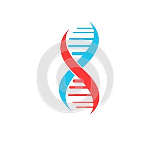 DNA symbol strand Isolated on white background