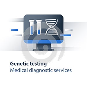 Genetic spiral, DNA testing, medical test, health care, genealogical analysis services, personalized medicine concept photo