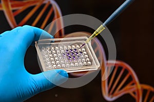 DNA testing in a scientific laboratory.