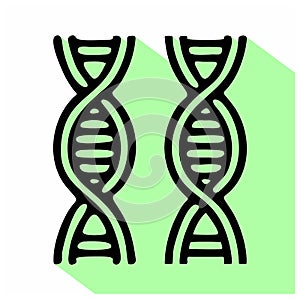 Dna vector icon. dna editable stroke. dna linear symbol for use