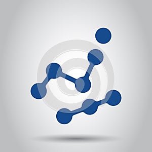 Dna vector icon. Medecine molecule flat illustration on white background. Simple business concept pictogram