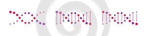 DNA vector icons set. Genetic concept. Life gene model bio code genetics molecule. Molecule, chromosome icon set. Pictogram of Dna