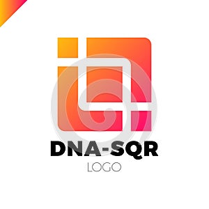 DNA vector logo design template. Modern medical logotype. Laboratory science icon symbol. Colorful pharmacology sign