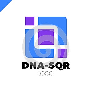 DNA vector logo design template. Modern medical logotype. Laboratory science icon symbol. Colorful pharmacology sign