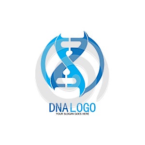 DNA vector logo design template.modern medical logotype.laboratory science icon symbol.colorful pharmacology sign-vector