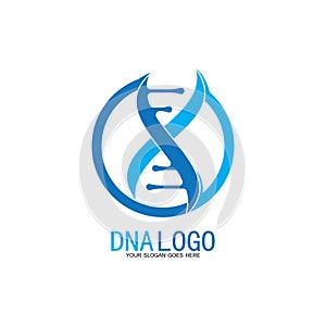 DNA vector logo design template.modern medical logotype.laboratory science icon symbol.colorful pharmacology sign-vector