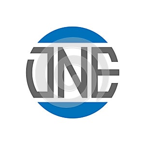 DNE letter logo design on white background. DNE creative initials circle logo concept