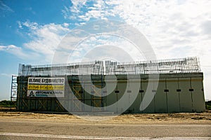 Dnepropetrovsk, Ukraine - 06.26.2021: Construction of the support of the automobile viaduct. Construction of a new bypass road