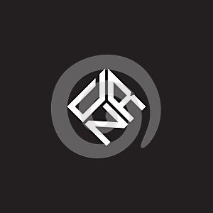 DNR letter logo design on black background. DNR creative initials letter logo concept. DNR letter design