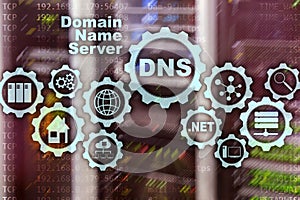 DNS. Domain Name System. Network Web Communication. Internet and digital technology concept.